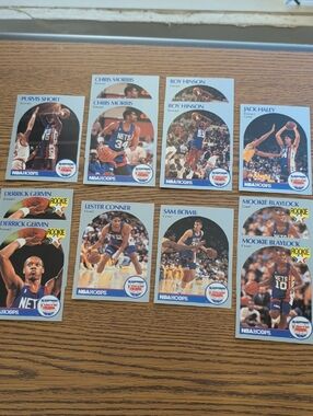 Vintage 90-91 NBA Hoops New Jersey Nets Trading Cards - Set of 12